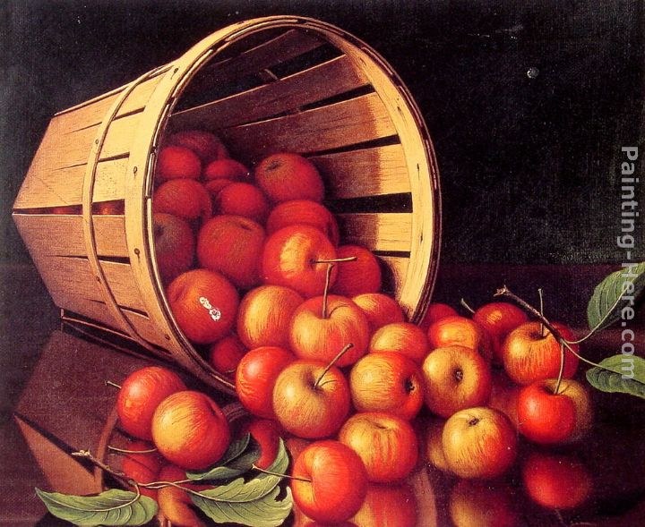 Levi Wells Prentice Apples tumbling from a basket